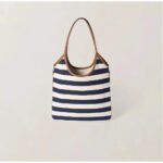 Miumiu IVY Summer Two-Tone Striped Canvas Tote Bag - Image 2
