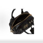 Miumiu Arcadie Matelassé Nappa Goat Leather Small Bowling Handbag Black - Image 4
