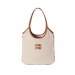 Miumiu Women's Canvas and Leather Patchwork Tote Bag