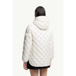 Moncler Women's diamond-patterned lightweight down jacket with lining and hood - Image 3