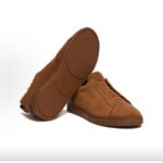 ZEGNA Triple Stitch Leather Wool Warm Casual Shoes Brown - Image 5