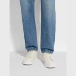 ZEGNA Men's White Deerskin Triple Stitch Luxury Casual Shoes - Image 2