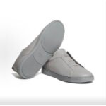ZEGNA Men's Gray Deerskin Triple Stitch Luxury Casual Shoes - Image 5