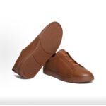 ZEGNA Men's Brown Deerskin Triple Stitch Luxury Casual Shoes - Image 5