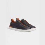 ZEGNA Men's Deerskin Triple Stitch Luxury Casual Shoes - Black - Image 2