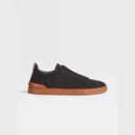 ZEGNA Black Suede Triple Stitch Luxury Casual Shoes