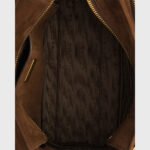 PRADA Explore Brown Medium Suede Sheepskin Shoulder Bag - Image 8