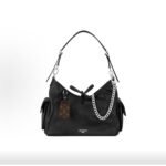 LOUIS VUITTON New CarryAll Cargo PM Black Lambskin Hobo Shoulder Bag - Image 4