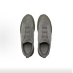 ZEGNA  Leather and Suede TRIPLE STITCH MONTE Luxury Casual Sneakers Gray - Image 3