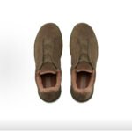 ZEGNA Triple Stitch Leather Wool Warm Casual Shoes Green - Image 3