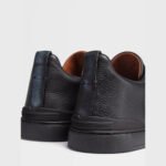 ZEGNA Men's Black Deerskin Triple Stitch Luxury Casual Shoes - Image 2