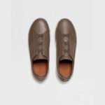ZEGNA Men's Brown Triple Stitch SECONDSKIN Calfskin Luxury Casual Shoes - Image 2