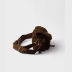 PRADA Explore Brown Medium Suede Sheepskin Shoulder Bag - Image 6