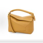 Loewe Small&mini Puzzle Bag Classic Calfskin Anagram Embossing Removable Shoulder Strap Desert Yellow