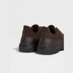 ZEGNA Brown Leather and Suede TRIPLE STITCH MONTE Luxury Casual Sneakers - Image 4