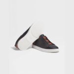 ZEGNA Men's Deerskin Triple Stitch Luxury Casual Shoes - Black - Image 3