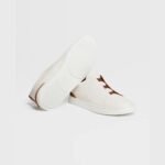 ZEGNA Men's Deerskin Triple Stitch Luxury Casual Shoes - White - Image 6