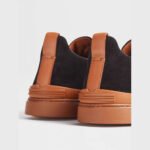 ZEGNA Black Suede Triple Stitch Luxury Casual Shoes - Image 4