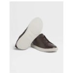 ZEGNA Men's Dark Brown Triple Stitch SECONDSKIN Calfskin Luxury Casual Shoes - Image 5