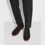 ZEGNA Black Suede Triple Stitch Luxury Casual Shoes - Image 2