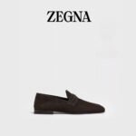 ZEGNA Men's Dark Brown SECONDSKIN MOCASSIN Loafers