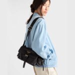 PRADA Explore Medium Nappa Sheepskin Shoulder Bag -Black - Image 3