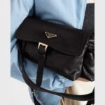 PRADA Explore Medium Nappa Sheepskin Shoulder Bag -Black - Image 2