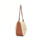 Loewe Mini Hammock Hobo Bag in Raffia and Calf Leather - Image 4