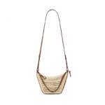 Loewe Mini Hammock Hobo Bag in Raffia and Calf Leather - Image 3