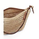 Loewe Mini Hammock Hobo Bag in Raffia and Calf Leather - Image 5