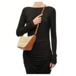 Loewe Mini Hammock Hobo Bag in Raffia and Calf Leather - Image 2
