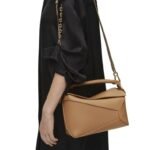 Loewe Small Puzzle Bag Classic Calfskin Anagram Embossing Removable Shoulder Strap - Image 3