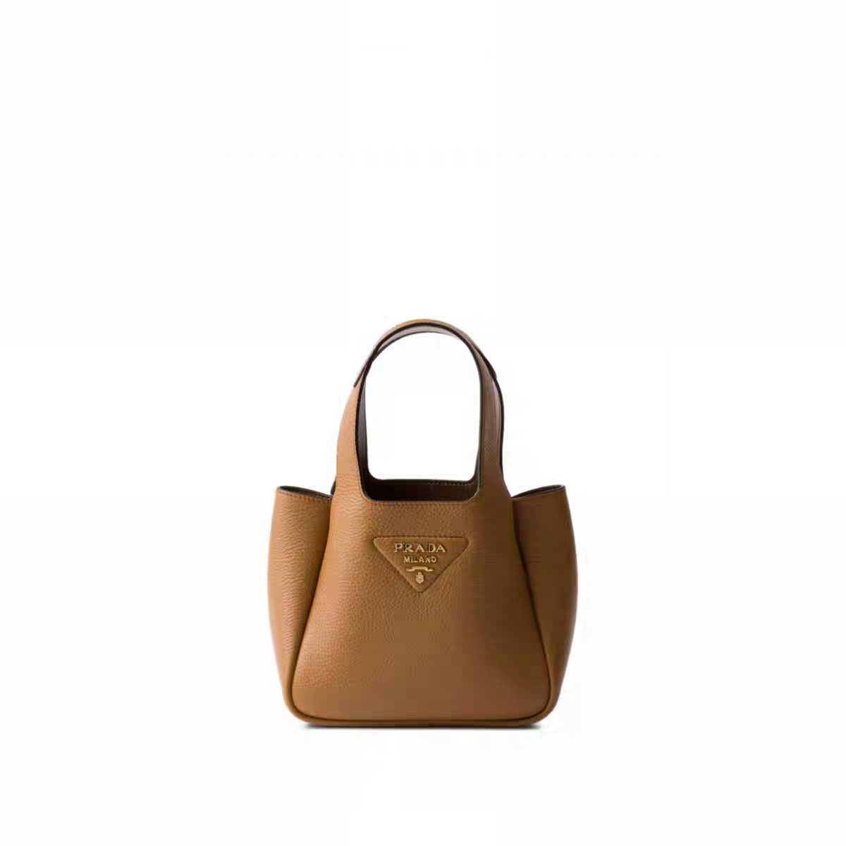 微信图片_20260129091555 PRADA Brown Mini Leather Basket Top-Handle Bag - Image 1