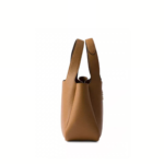 PRADA Brown Mini Leather Basket Top-Handle Bag - Image 4