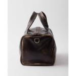 PRADA Men's Dark Brown Sheepskin Sports Tote & Crossbody Bag - Zip Closure - Image 6