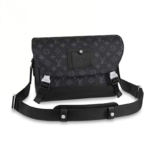 LOUIS VUITTON Men's Soft Canvas Messenger Bag with Double Buckle