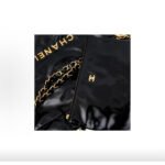 CHANEL 22 Bag Black Smooth Calfskin Gold-Tone Hardware Tote Shoulder Bag - Image 7