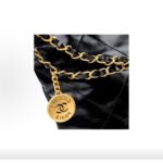 CHANEL 22 Bag Black Smooth Calfskin Gold-Tone Hardware Tote Shoulder Bag - Image 6