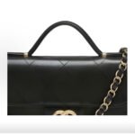 CHANEL 25K FW25 Black Grained Calfskin Gold-Tone CC Top Handle Bag - Image 4
