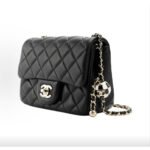 CHANEL 25K FW25 Black Quilted Lambskin Gold-Tone Ball Chain Shoulder Bag - Image 2