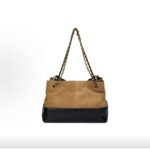 CHANEL 25A Brown Suede & Lambskin Two-Tone Interlocking CC Logo Shoulder Bag - Image 3
