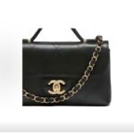 CHANEL 25K FW25 Black Grained Calfskin Gold-Tone CC Top Handle Bag - Image 3