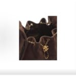 CHANEL 25K Bag Small Dark Brown Suede Calfskin CC Logo Shoulder Bag - Image 4