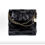 CHANEL 22 Bag Black Smooth Calfskin Gold-Tone Hardware Tote Shoulder Bag - Image 4