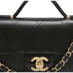 CHANEL 25K FW25 Black Grained Calfskin Gold-Tone CC Top Handle Bag - Image 2