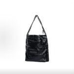 CHANEL 22 Bag Black Smooth Calfskin Silver-Tone Hardware Tote Shoulder Bag - Image 2