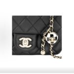 CHANEL 25K FW25 Black Quilted Lambskin Gold-Tone Ball Chain Shoulder Bag - Image 5