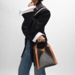 CELINE CUBE Small Triomphe Print Top-Handle Crossbody Handbag - Image 3