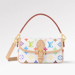 LV x Takashi Murakami White Multicolore Nano Baguette Handbag