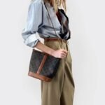 Celine Small Logo-Print Bucket Tote Bag Triomphe Canvas - Image 2